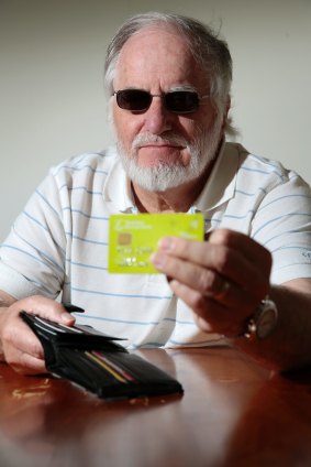 Harry Simon is legally blind and has trouble operating eftpos machines since the introduction of PIN-only last year.