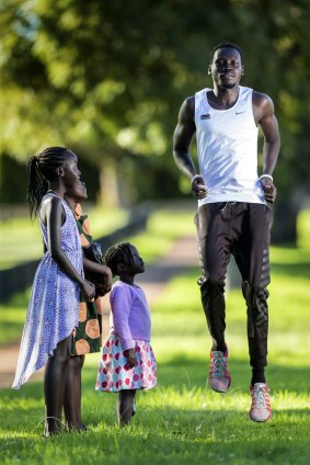 Manga Makur Chuot spends his spare time away from uni, coaching Indigenous children about running. 