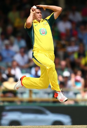 Unwanted record: Scott Boland went for 0-74 on debut for Australia.