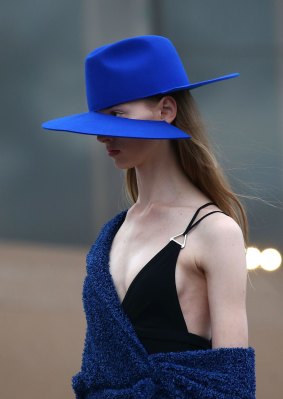 Akubra for Dion Lee was on show at Fashion Week in Sydney on Sunday. 