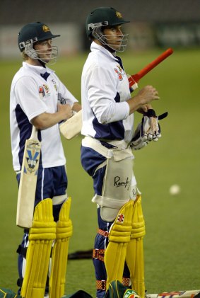 Not so close these days: Michael Clarke and Matthew Hayden.