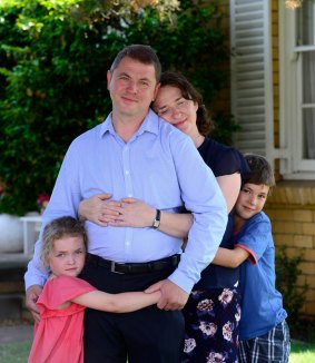 Alex Ivanov, his wife Anna and their kids Maxim, 8 years old, and Nina, 6 years old. Alex has terminal cancer and has lived longer due to a drug that was part of a trial.