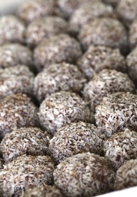 Rum balls: Traditional Czech unbaked Christmas and wedding cookies.