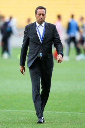 John van't Schip leaves the field after the final whistle on Sunday.