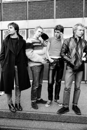 The Sex Pistols at a news conference  in Manchester in 1976. 
