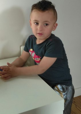 Hamza, 3, before he fell ill last week. 