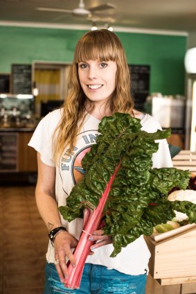 Felicity 'Flick' Jones from the Meeniyan Store grows vegies in the garden out the back. 