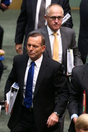 Communications Minister Malcolm Turnbull and Prime Minister Tony Abbott.