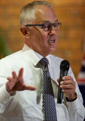 "Tony Abbott has the support of the whole party": Malcolm rolled out his trusty go-to line at the Dam Hotel. 