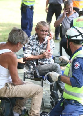 Patients are attended to on Richmond Oval.