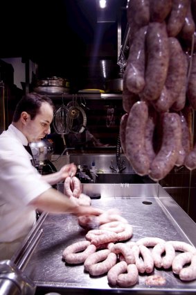 Making sausages at Victor Churchill. 