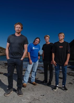 Simon Baker, Tim Winton, Samson Coulter and Ben Spence before the film's premiere.