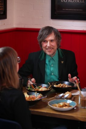 Comedian/author Justin Heazlewood and Kylie Northover at Yuni's Kitchen. 