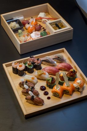 A deluxe sushi box served at Kisume Japanese restaurant.