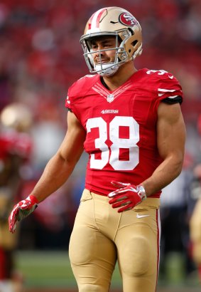 Briefly on the field: Jarryd Hayne did not spend a lot of time on Levi's Stadium against St Louis.