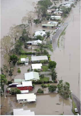 Northern Queensland town of Halifax inundated after heavy rain in the wake of Cyclone Yasi.