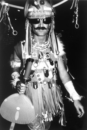 Peter Tully in his Urban Tribalwear outfit in the 1981 Mardi Gras parade.