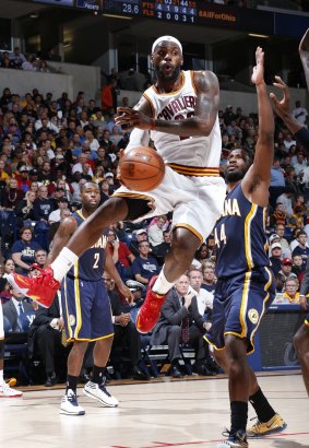 Cavaliers homecoming: LeBron James in action in the pre-season for Cleveland.