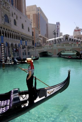 The Venetian Hotel and gondola.