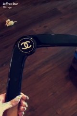 Beauty vlogger Jeffree Star showed off the Chanel boomerang on Snapchat on Monday.