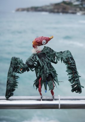 A mutton bird made with plastic waste for Sculpture by the Sea.
