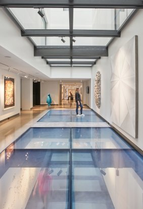 Nashville's 21C Museum Hotel incorporates light-filled, glass-floored exhibition spaces and installations.