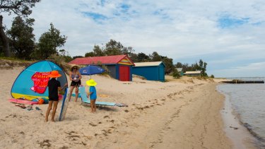 The clean sand and shallow waters of Rosebud beach have long drawn families.