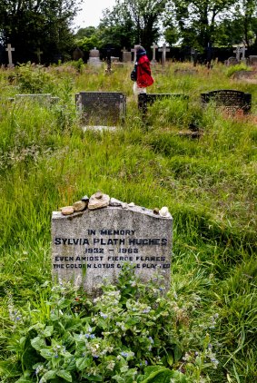 Pilgrims to the Sylvia Plath's grave keep blacking out the word Hughes, having never forgiven.