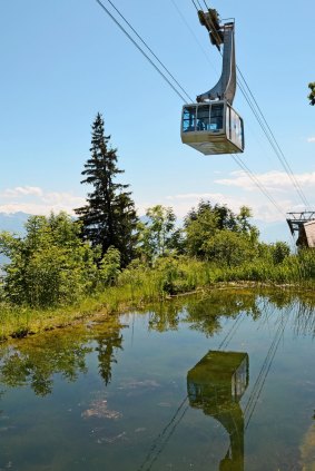 The rack railway to the summit of Mount Rigi, 1797 metres above Lake Lucerne.