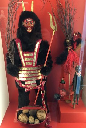 The Krampus figure in Salzburg Christmas Museum.