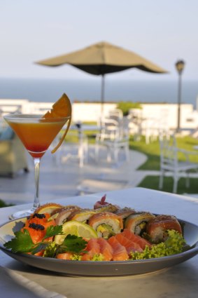 Sushi and cocktails at Polana Serena Hotel.