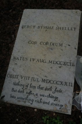Shelley's gravestone.