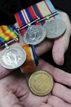 A closer shot of the medals.