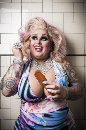 Drag queen Maxi Shield: "I give the tossers a bit of hell if they don't listen to me."