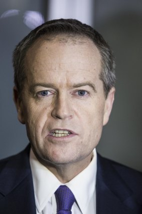Bill Shorten speaks to the media after he appeared at the Royal Commission into Trade Unions 