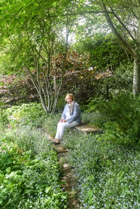 Cathy Wagner in the garden at Musk Farm.