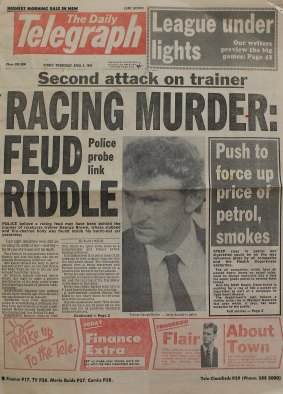 Newspaper coverage of Mr Brown's murder.