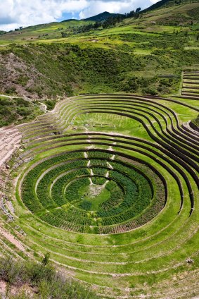  An archeological site once served as the Inca's  agricultural research centre, near Moray.