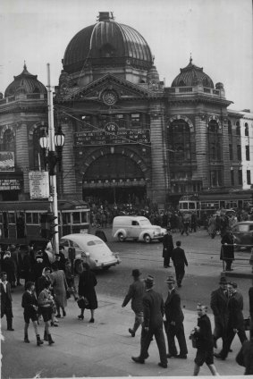 Flinders Street Station,  March 13, 1947.