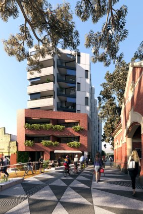 Planned apartments next to Jewell Station on the Upfield line that would face onto Cr Tapinos' skyrail plan. 