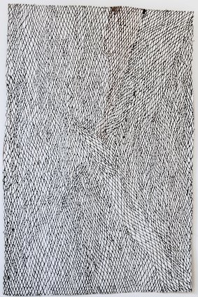 Yathikpa (2013). Natural pigments on bark 138.5 x 91cm 
