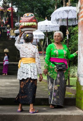 Women during the celebration before Nyepi (Balinese Day of Silence).