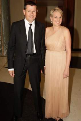 Tanya Plibersek with her husband Michael Coutts-Trotter arrive at the Press Gallery Mid Winter Ball in Parliament House Canberra on 20 June 2013 Photo: Andrew Meares