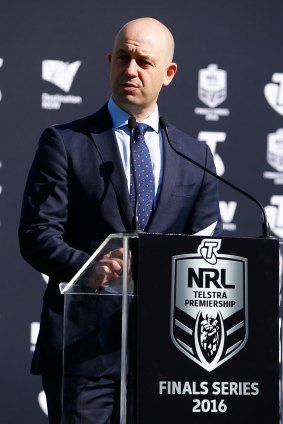 Finals launch: NRL CEO Todd Greenberg at Allianz Stadium on Monday.