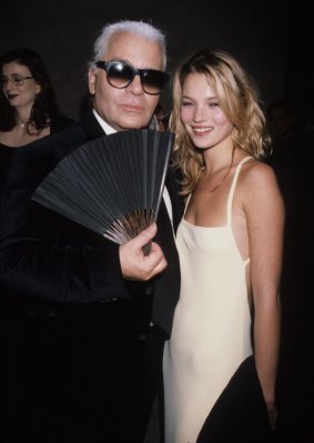 With Karl Lagerfeld in 1995.