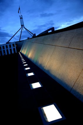 Parliament House in Canberra. Malcolm Fraser's government oversaw a design competition for the new building.