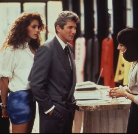 Julia Roberts and Richard Gere in a scene from the film Pretty Woman.