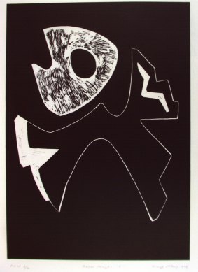 Inge King, "Rebel Angel I", 1998, National Gallery of Australia Canberra, Australian Print Workshop Archive 2, purchased with the assistance of the Gordon Darling Australasian Print Fund 2002 in "Happy Birthday Inge King".