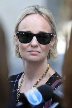 Robyn leaves the Brisbane District Court after her former partner was jailed.