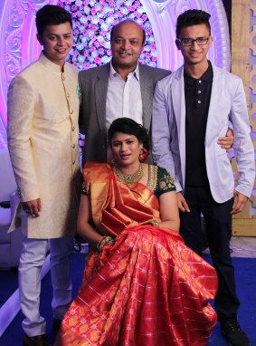 Mahesh Savani with his own family: wife Bhavna and their two sons. 